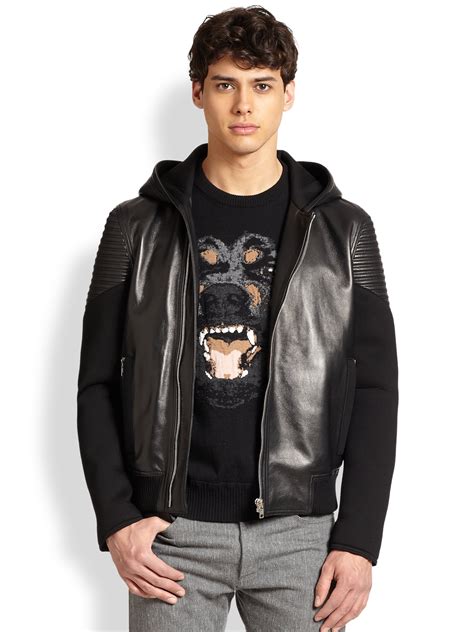 givenchy leather jacket sale|givenchy jacket hoodie.